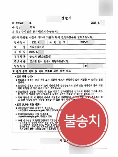 저작권침해 | 웹툰 무단 배포로 저작권침해 혐의, 불송치 결정
