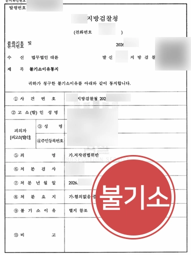 저작권전문변호사 | 영상공유 사건 혐의없음