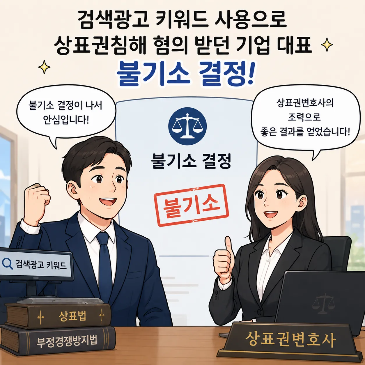 상표법위반 기업 상표권 침해 지식재산권변호사 불기소 대응 사례
